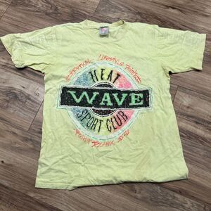 Vintage 80s HEAT WAVE SPORT CLUB TROPICAL LIFESTYLE T Shirt Large Vtg